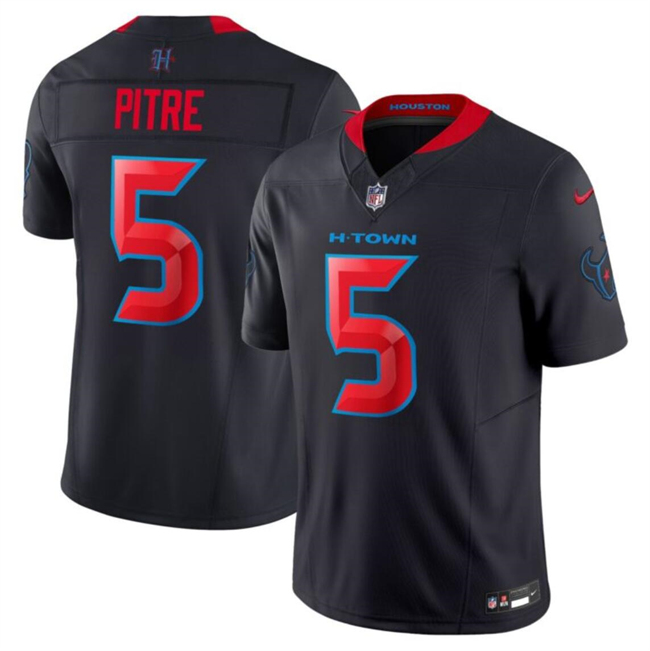 Men's Houston Texans #5 Jalen Pitre Navy 2024 2nd Alternate F.U.S.E Vapor Football Stitched Jersey